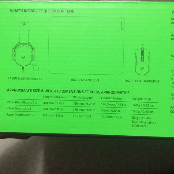 Razer battle bundle, headset, gaming mat and gaming mouse all items are black - Picture 2 of 3